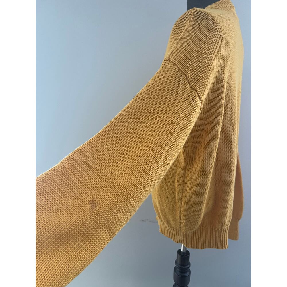 Vintage Boston Traders Cotton Thick Knit Sweater Yellow Crew Neck Size XL SG - Picture 4 of 10